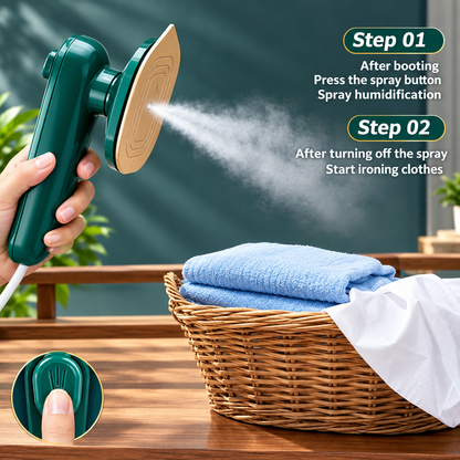Mini Electric Portable Iron – Wet & Dry Travel Garment Steamer