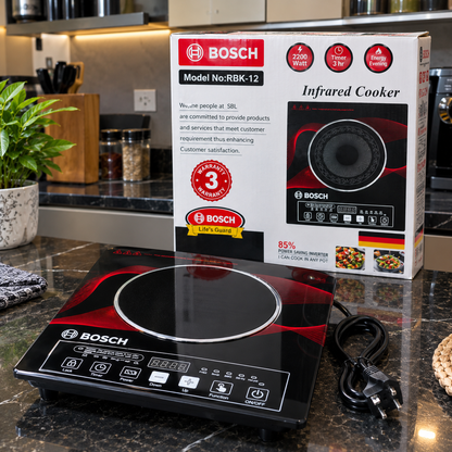 Bosch 2200 Watts Infrared Cooker RBK-12 With Digital Touch Controls Multiple Cooking Functions And Safety Lock For Modern Kitchens