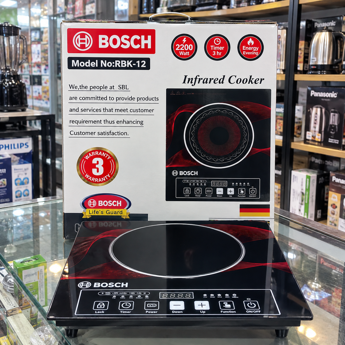 Bosch 2200 Watts Infrared Cooker RBK-12 With Digital Touch Controls Multiple Cooking Functions And Safety Lock For Modern Kitchens